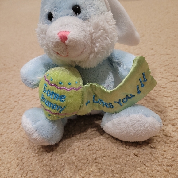 Dan Dee Bunny Rabbit Blue Easter Egg Plush Stuffed Animal Toy 7" - Picture 2 of 4